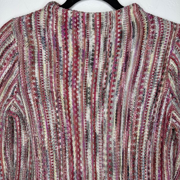 NIC+ZOE Mindfully Made Cotton Knit Sweater Size S Pink Boho Soft Academia Artsy - Picture 2 of 12